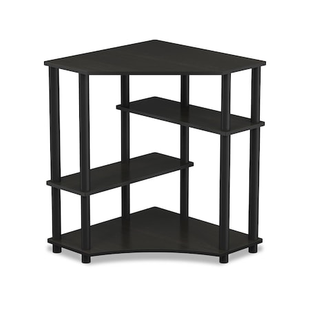 Furinno 16098EX-BK Turn-N-Tube Space Saving Corner Desk with Shelves, Espresso & Black 16098EX/BK